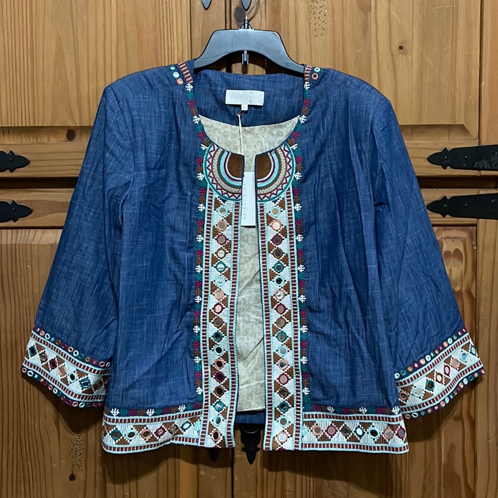 NWT Souk Indigo Embellished Jacket XL
